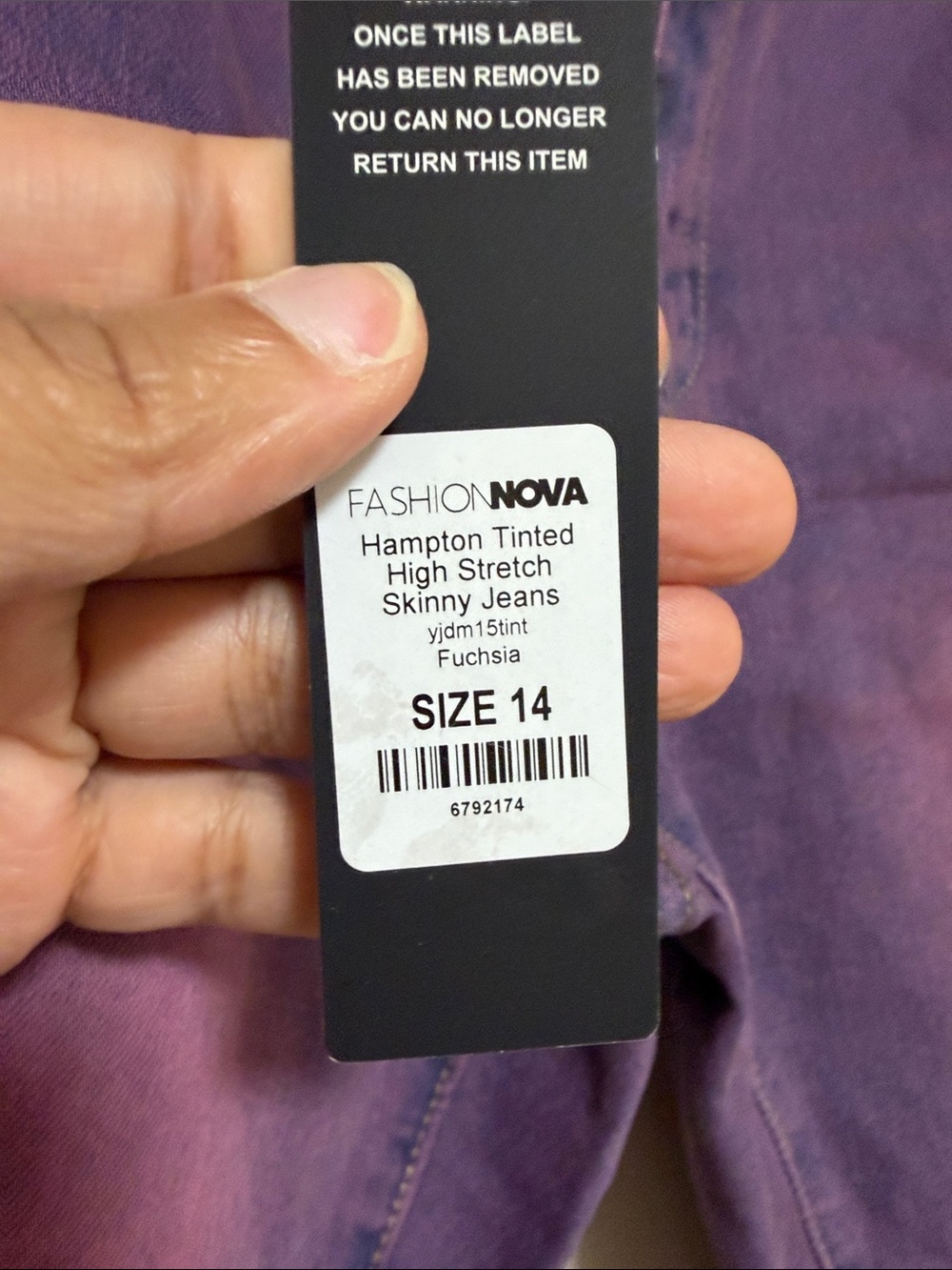 Fashion Nova Women's Purple-Pink Washed Jeans - Picture 2 of 3